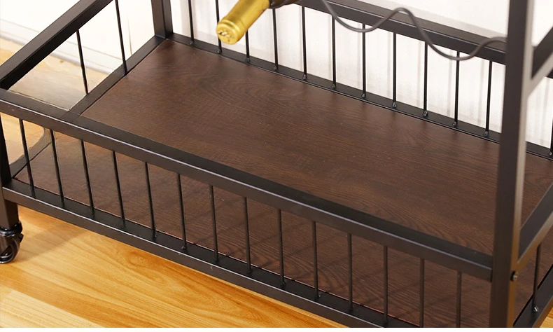 Multifunctional Drawers Storage Carts with Wine Rack