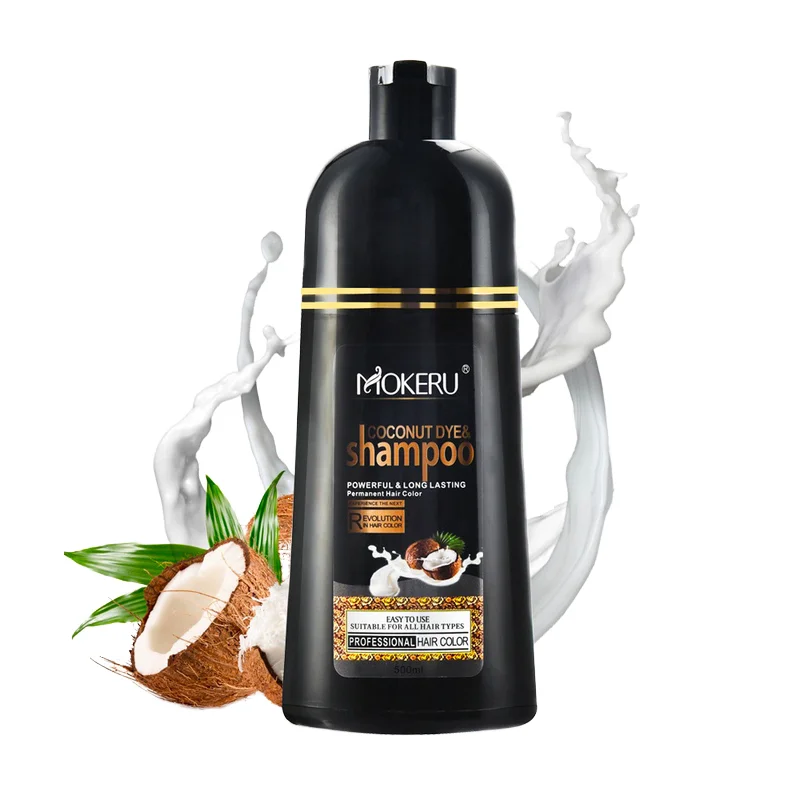 2 In 1 Hair Colour Shampoo Coconut Oil Organic Hair Dye Shampoo For Temporary Professional Color Hair Dye