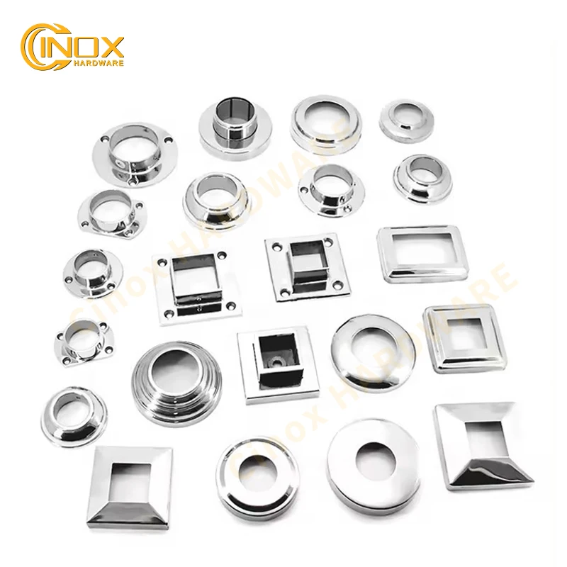 China Supplier 304L 316L Stainless Steel Pipe Fittings Glass Clips Cinox Hardware Handrail Accessories Glass Clamps Balustrade