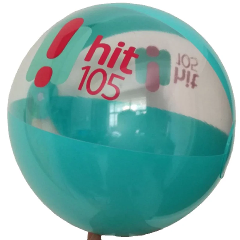 Customized semi transparent PVC inflatable beach ball for outdoor activities decoration creative beach ball by the manufacturer