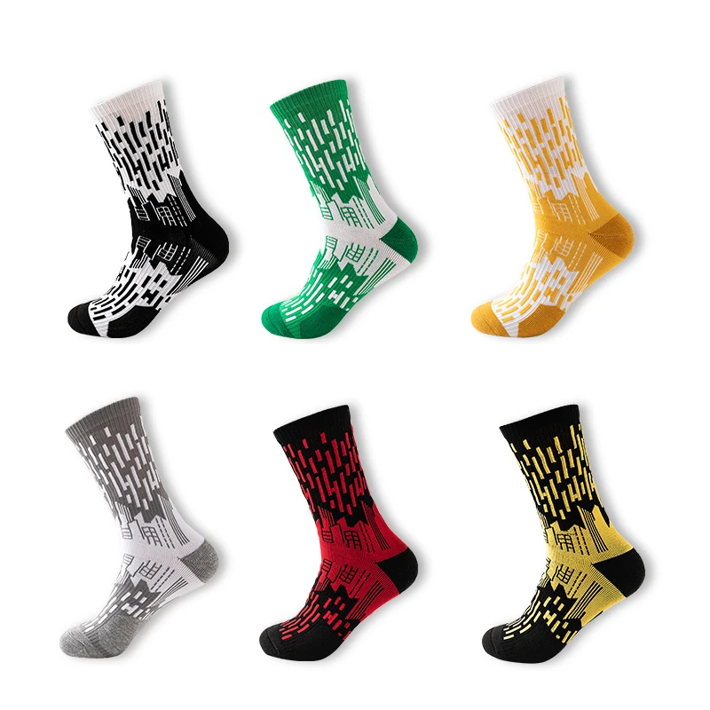  Striped colorful custom logo sport socks breathable gym men crew athletic oem