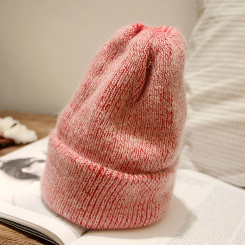 new Angora rabbit wool wool cap winter curly edge baotou knit cap
