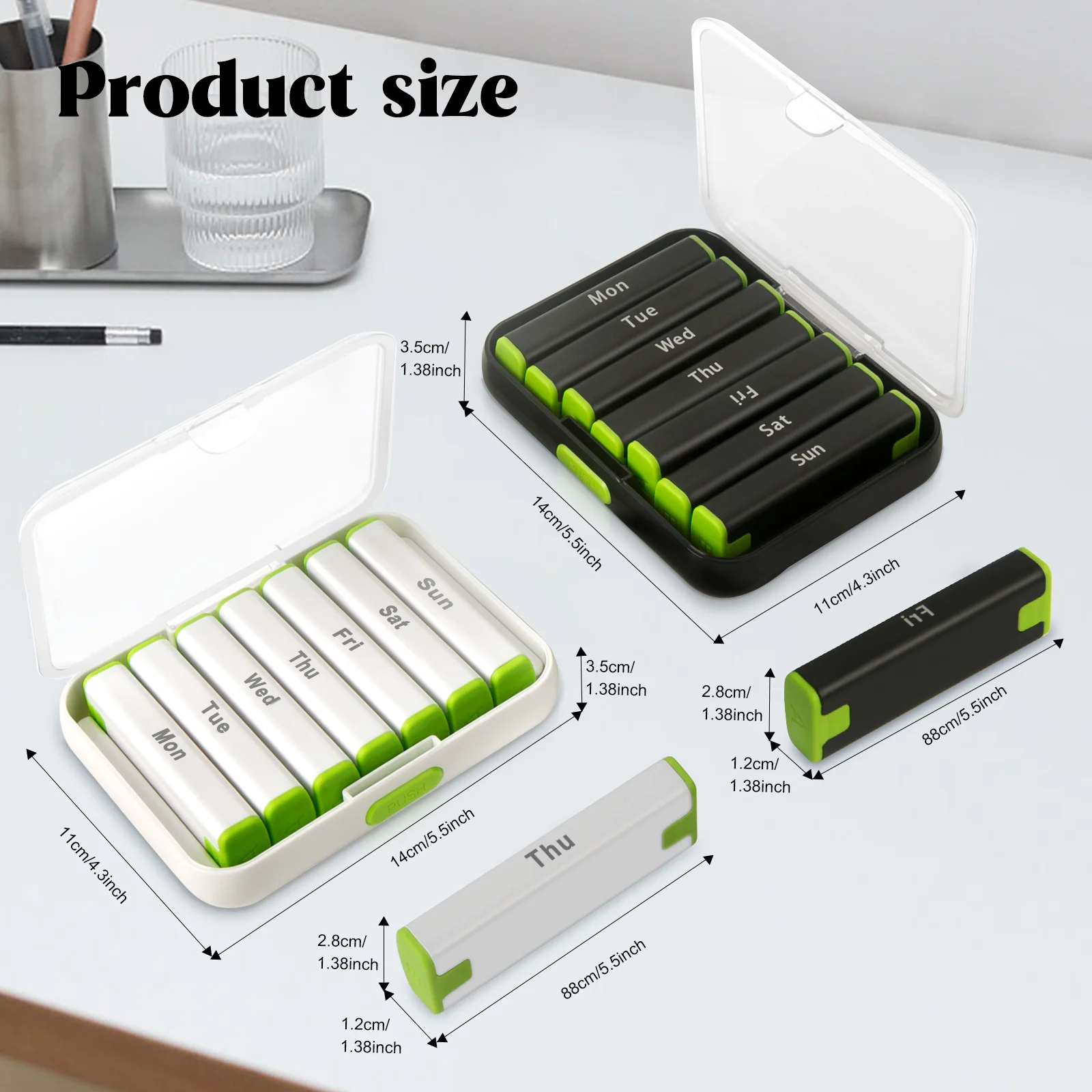 hot CE BPA free certificate Food Grade 21 28 compartment custom travel 7day pill box 7days Am/pm Weekly Pill Box Case Organizer