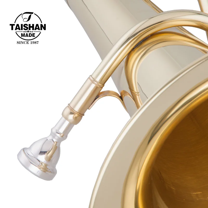 TaiShan Bb tone factory price gold lacquer Baritone Horn 3 vertical pistons Baritone