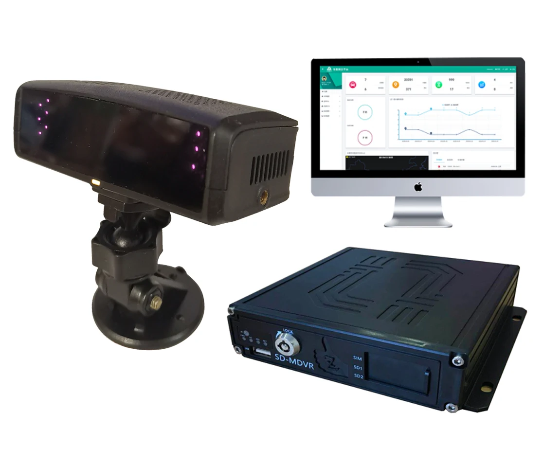 4g driver fatigue monitor system with thermometer yawning/smoking/calling/block/distraction detection for Russia