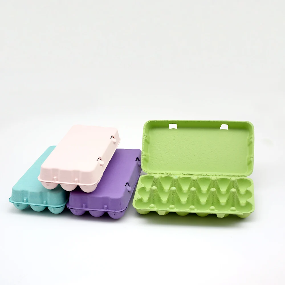 Customized Environment-Friendly Egg Tray Carton with Cover Pulp Moulding 12 20 Eggs Carton/Tray/Box