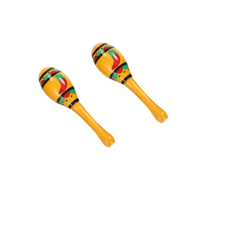 Quality chinese products wooden popular colorful music toy baby maracas set music instruments that toddler maracas custom
