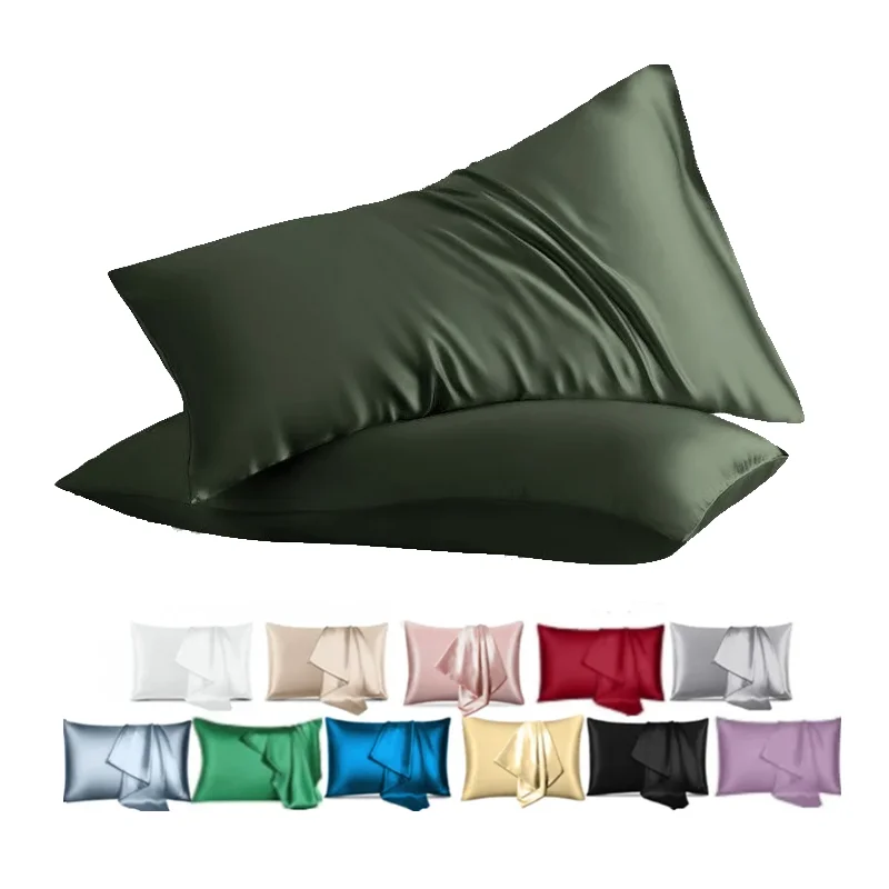 6A grade silk pillowcase 22MM black hyaluronic acid silk pillowcase anti-wrinkle anti-aging custom embroidery silk pillow case