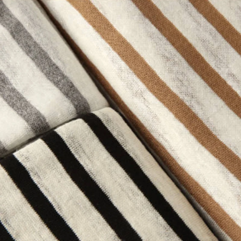China manufacturers price multicolor custom striped lightweight summer t shirt clothing hemp viscose blend knit fabric textile
