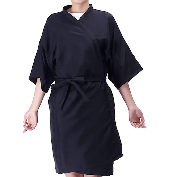 Water-repellent anti static custom logo salon kimono,beauty salon hairdressing kimono