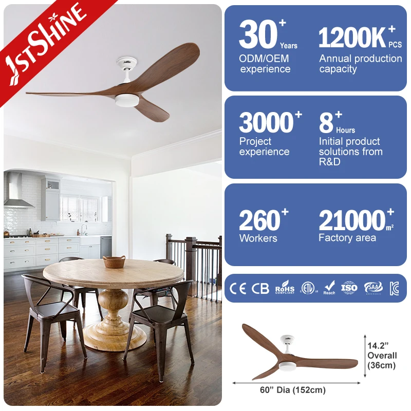 1stshine LED Ceiling Fan Reversible Motor Smart LED Ceiling Fans with Light and Remote Control