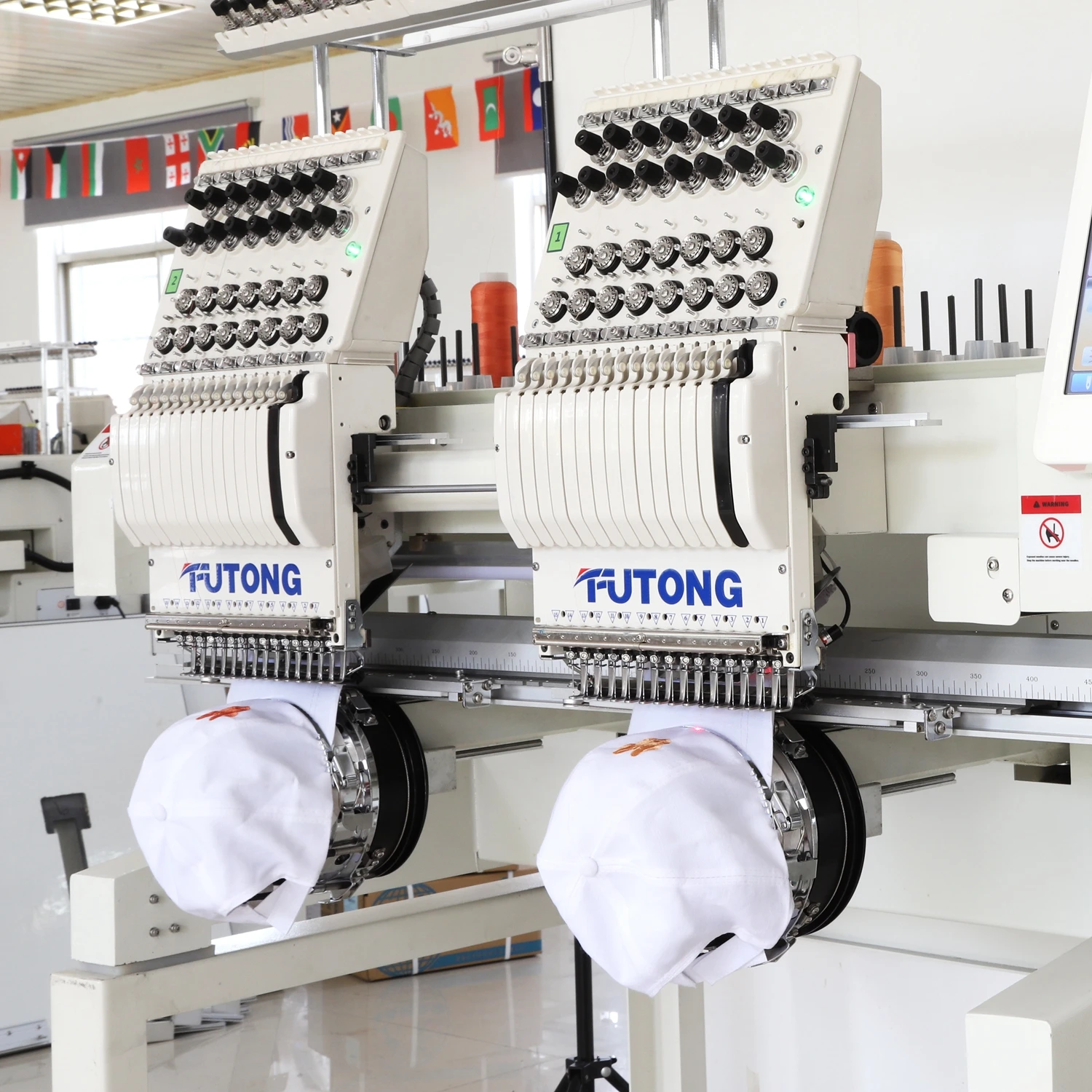 FT-CT1202HSS  Computerized multifunction two double 2 head cap flat T-shirt sequin Embroidery machine for design shop
