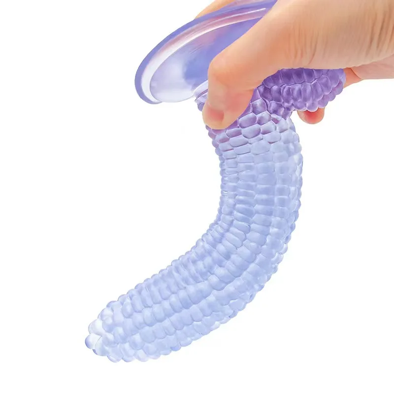 Hot Sales Lifelike Fruit Corn Crystal Dildo Jelly Dildo Realistic With Medical Pvc Material Black Dildo Anal Plug Toys
