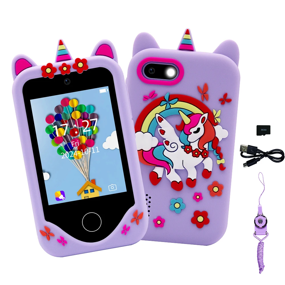 Kids Smart Phone Toy Gift Toddler Learning Play with Multiple Camera Game  Music Player 2.8-Inch Kids Phone