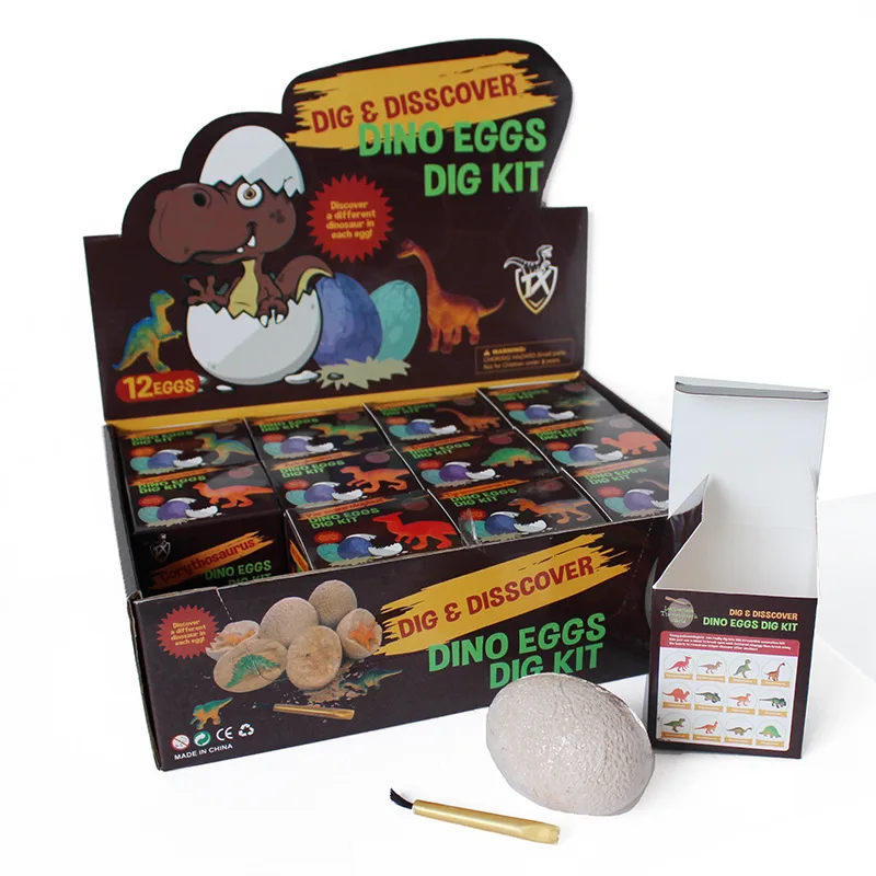 New Dig a Dozen Dino Eggs Dig Kit Easter Egg Toys Break Open 12 Unique Large Surprise Dinosaur Egg For Kids