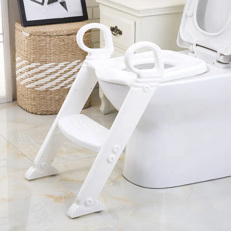 
Foldable kids training squatty potty seat with ladder step up 