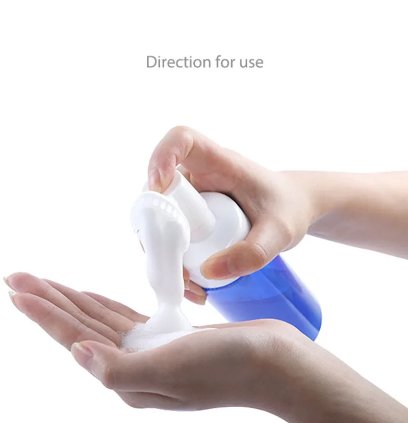 MAYSURE Empty Plastic Foam Pump Bottle 250ml Clear White Blue PET Facial Cleanser Mousse Foam Pump Bottle