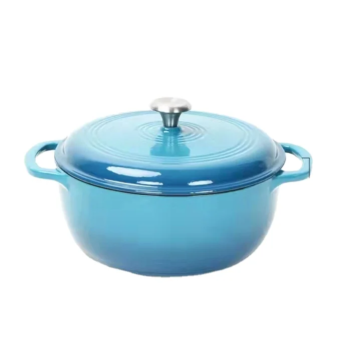 Hot selling cooking utensils custom enamel cast iron black soup pot cooking utensils set cooking utensils