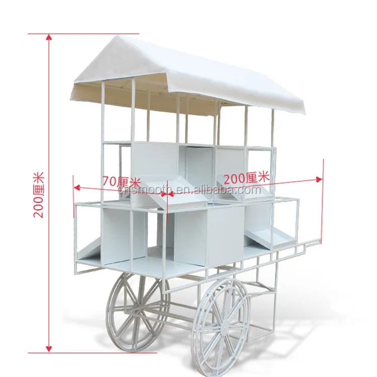 Custom Candy Cart Display Dessert Flower Cart For Wedding Cake Candy flower decoration