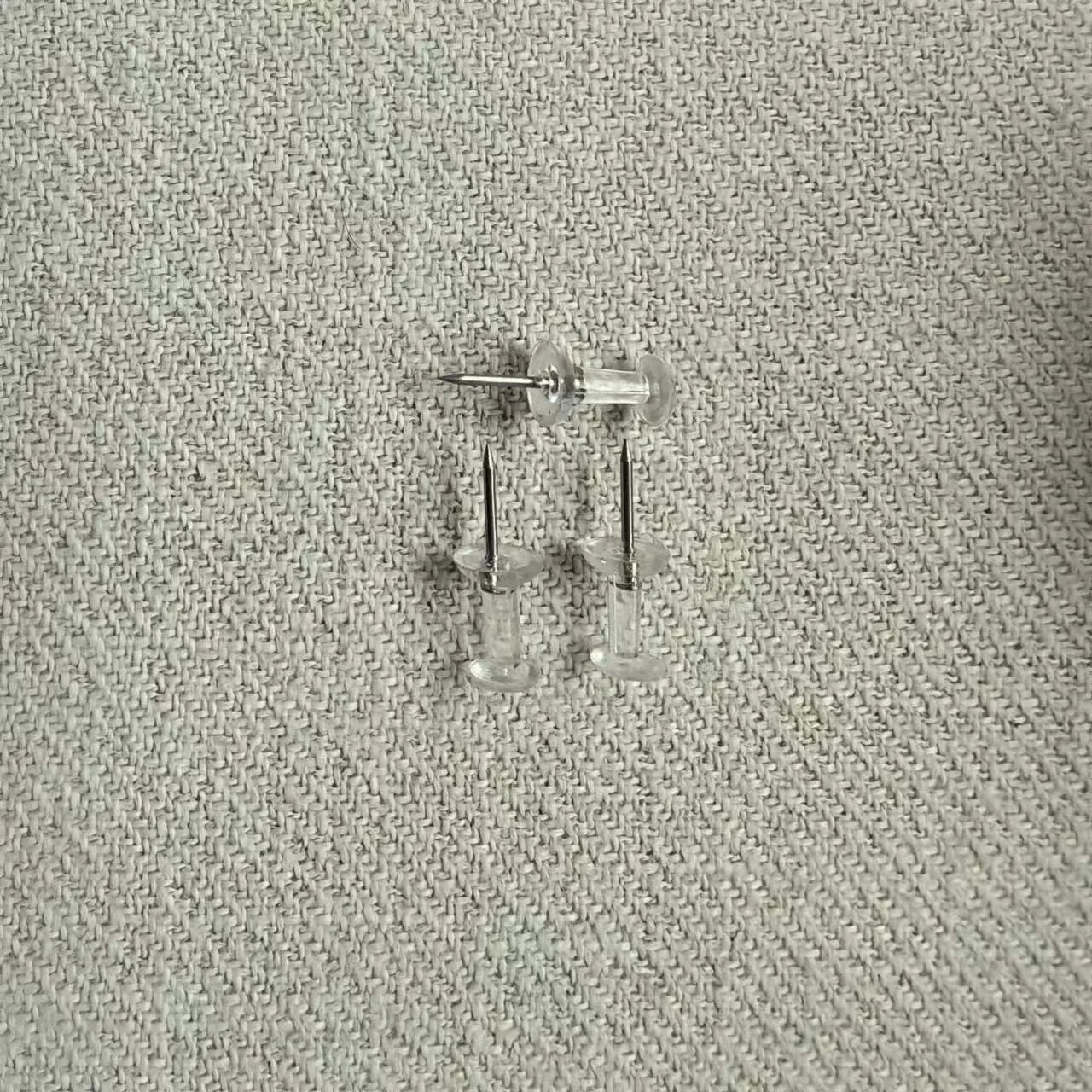 Push Pins Tacks, Clear Plastic Head, Steel Point, 200pcs/box