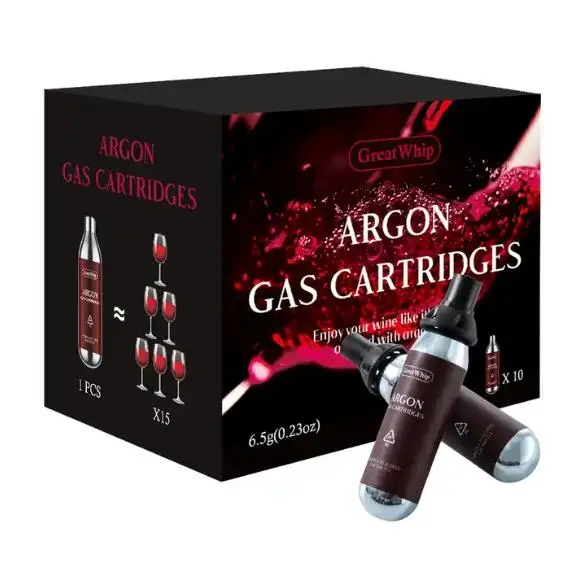Argons  cartridge used for red wine retain freshness  OEM packing