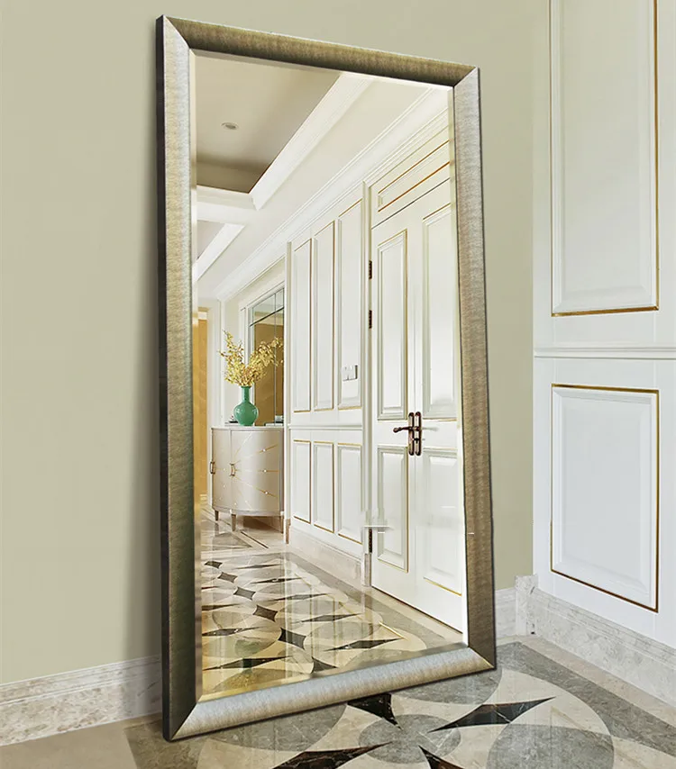 High quality floor standing full length dressing mirror furniture in antique style for bedroom living room