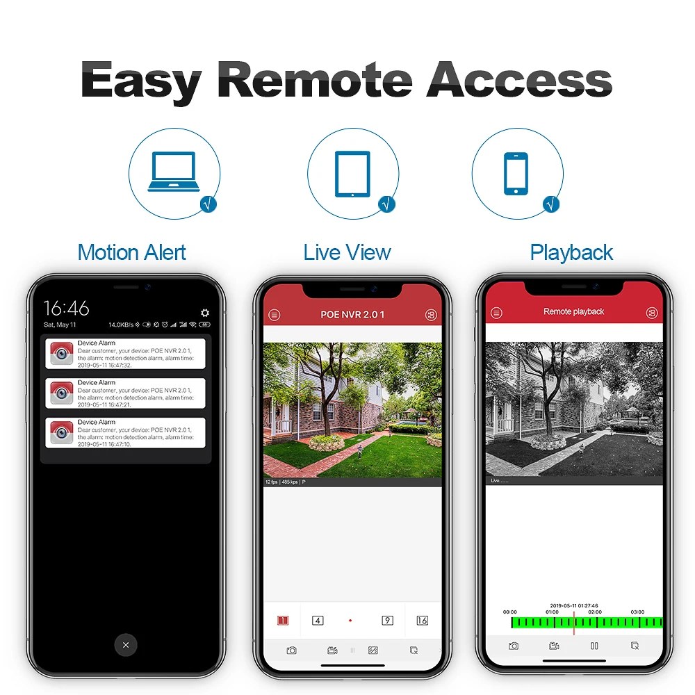 SV3C 5 Megapixel H.265+ Camera 16 Channel Security Camera System NVR POE