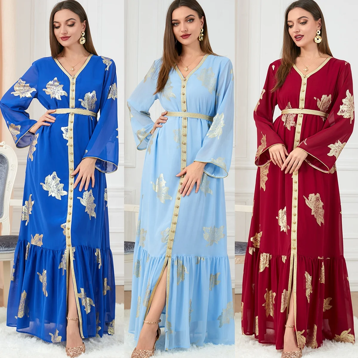 Middle East kaftan marocain Dubai Saudi Arab Morocco Caftan Gilding Women Muslim Dress