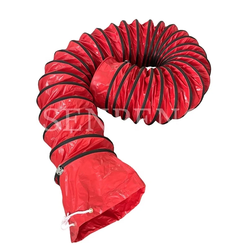 Fire Resistant PVC Industrial Flexible Plastic Tubes In Red 300mm 5m