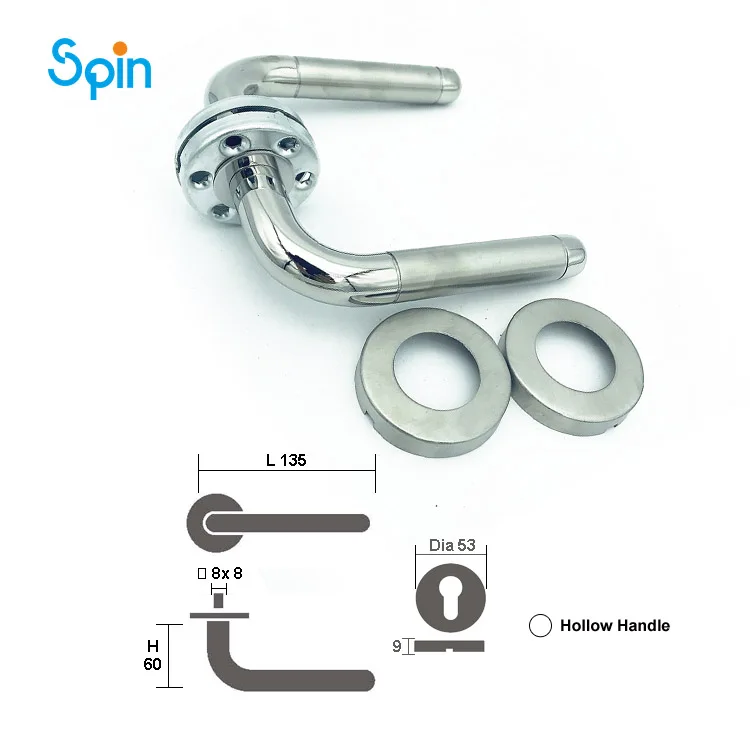 Italian Design Luxury Nickel Stainless Steel T Door Lever Handles Modern Style Door Fittings Hardware