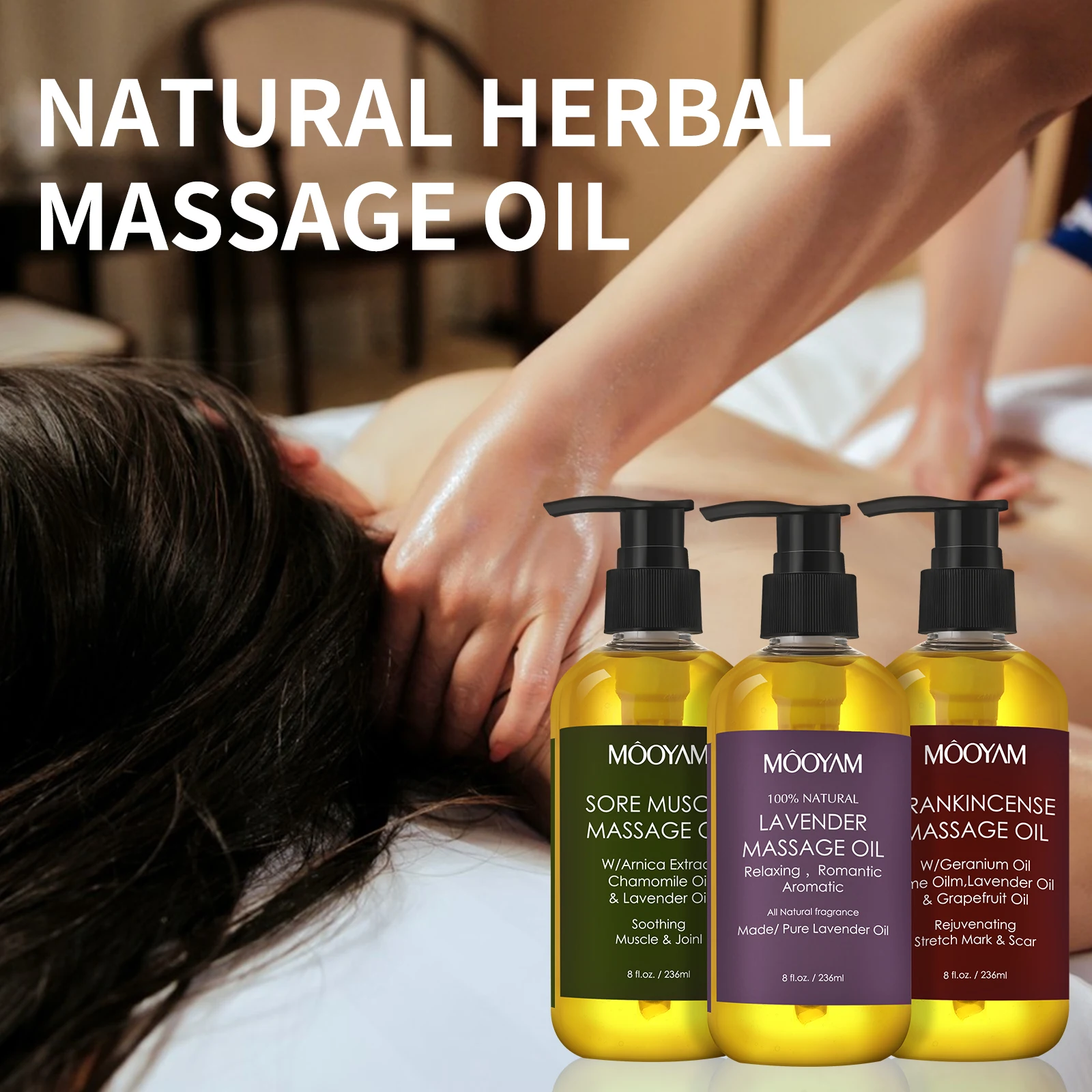 Hot Sale Massage Oil Body Massage Hydrating SPA Relax Muscles 236ml Lavender Frankincense Muscular Soreness Massage Oil