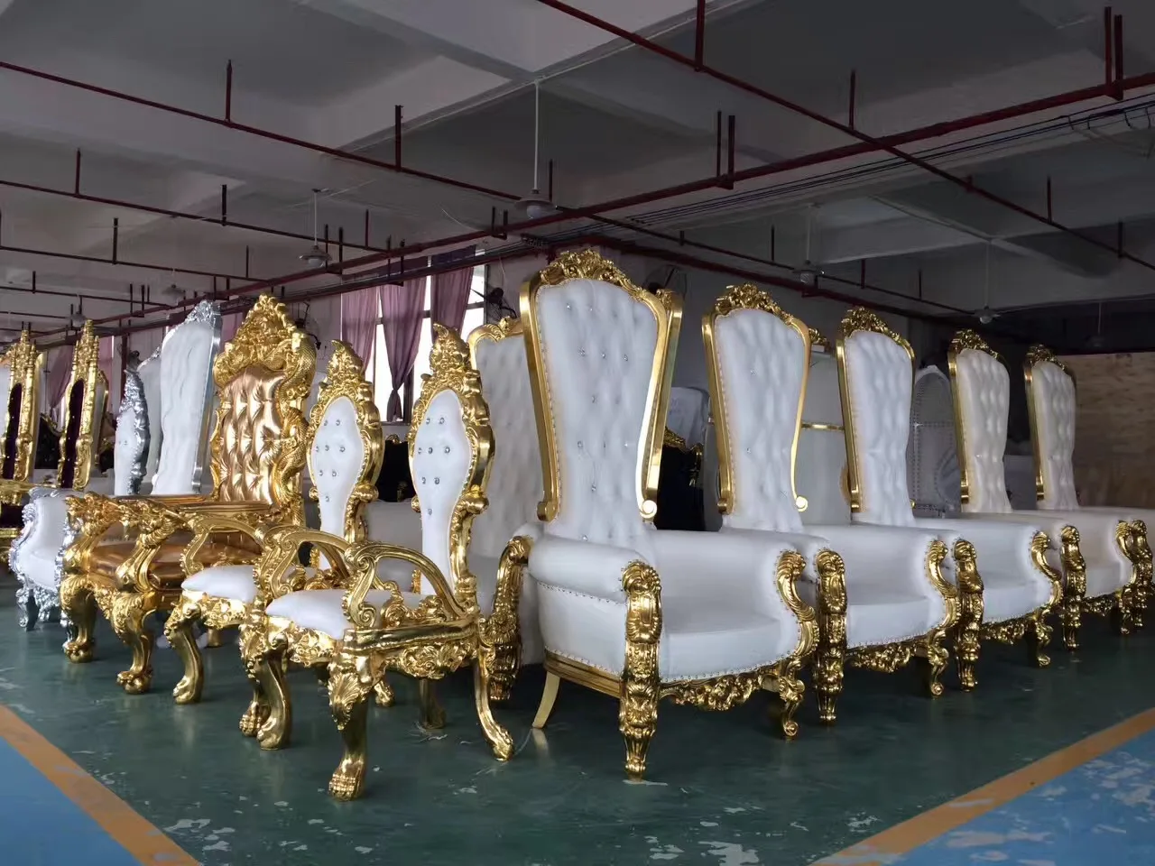 Quick delivery time Cheap High Back Event Furniture Gold Pedicure Royal King Queen Throne Chair For Wedding