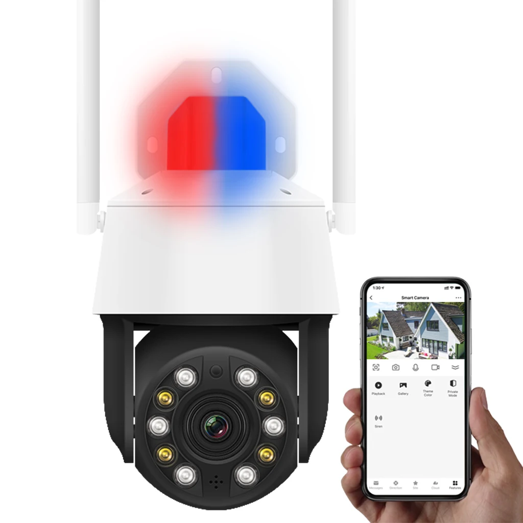 New Arrival 5MP 20X 30X Optical Zoom Wifi Dome PTZ Camera Outdoor Wireless 360 Degree Pan Tilt Auto Tracking IP Camera Siren