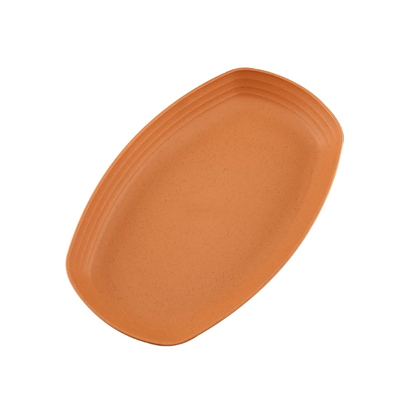 wholesale Creative reusable eco friendly wheat straw fiber plastic party dinner fruit dessert snack food plate dishes