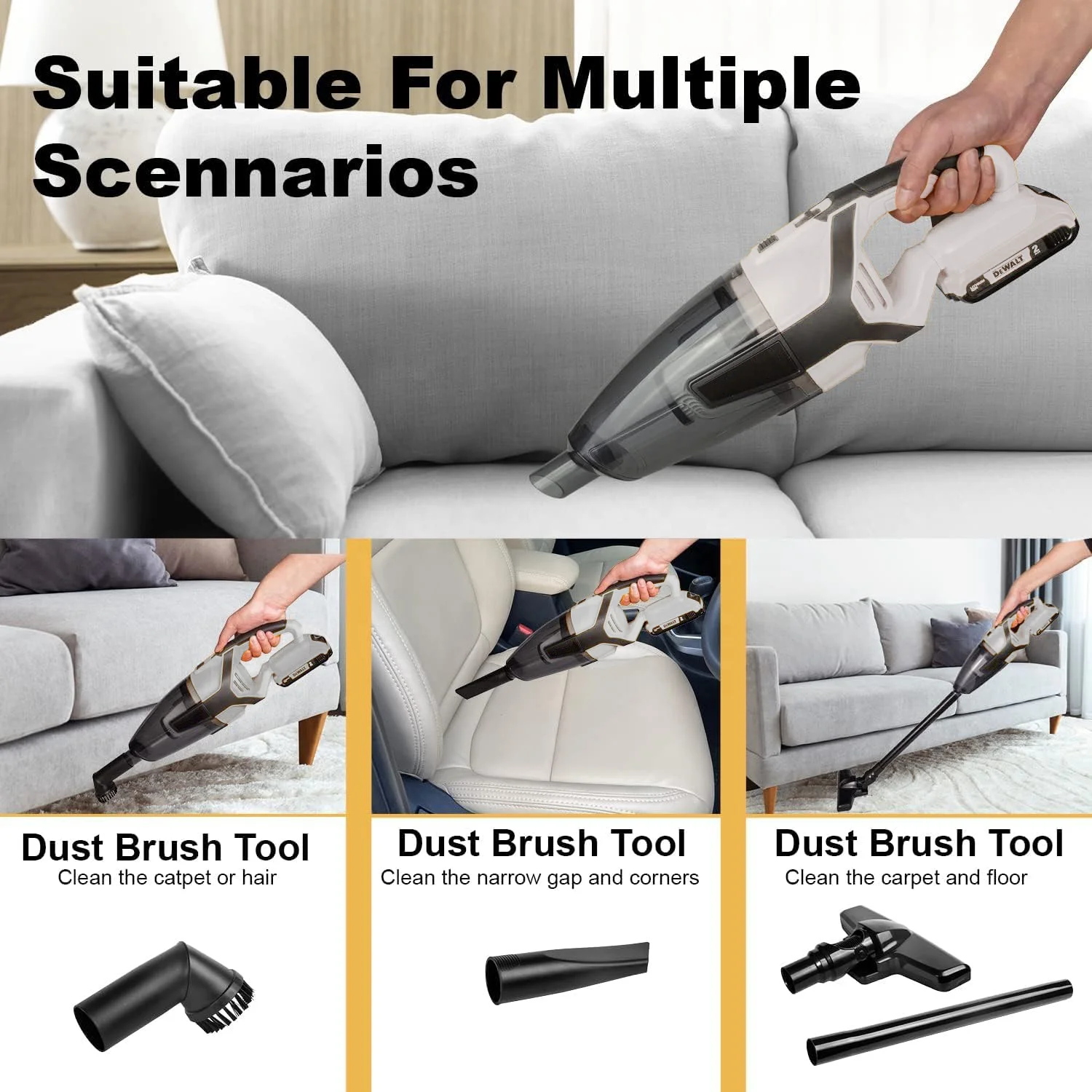 Powerful Suction Wireless 20V 2Ah Detachable Battery Backpack Powered Handheld Cordless Cyclone Vacuum Cleaners For Home and Car