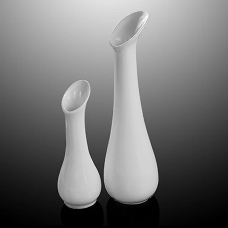 Promotion Vase White Porcelain Morning Glory Vase Tall 15Cm White Porcelain Vase