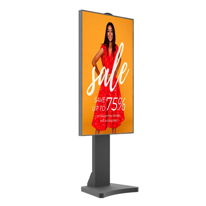 KINGONE Freestanding Digital Signage Kiosk Single Dual Screen 4000 Nits High Brightness Lcd Window Display