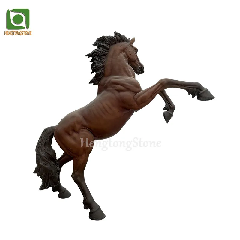 Индивидуальные большие металлические Литые бронзовые наружные украшения животных статуя лошади