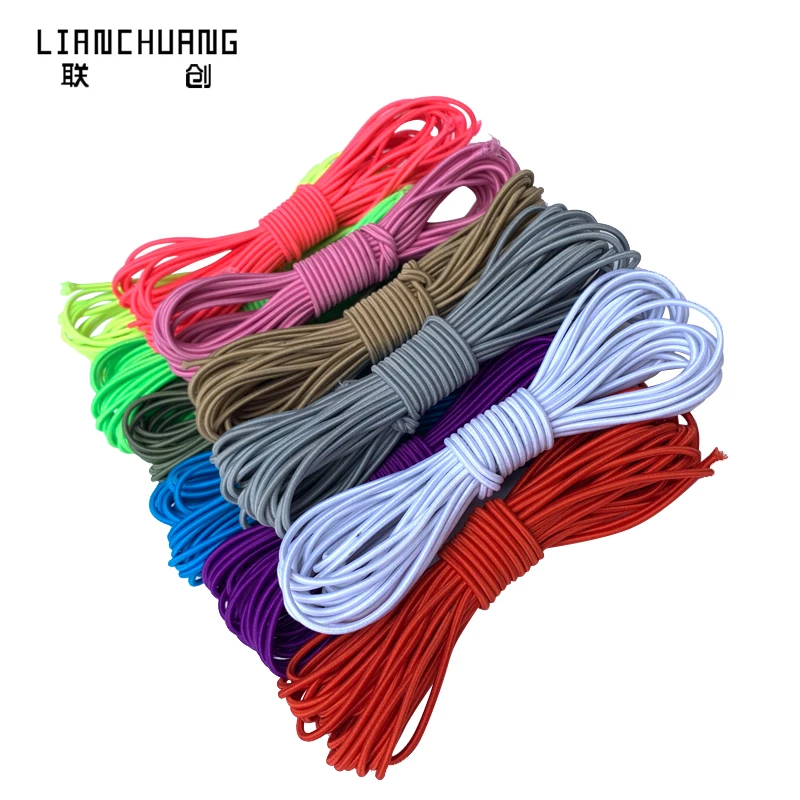2.5mm 4mm 5mm 8mm 10mm Strong Stretch Elastic Bungee Cord Colorful Round Elastic Shock Rope Rubber Cord