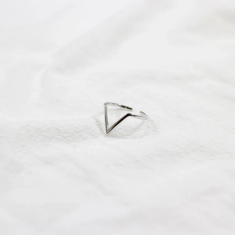 Sterling 925 Silver Jewelry Minimalistic Originality Geometric Triangle Rings sterling silver 925 jewellery