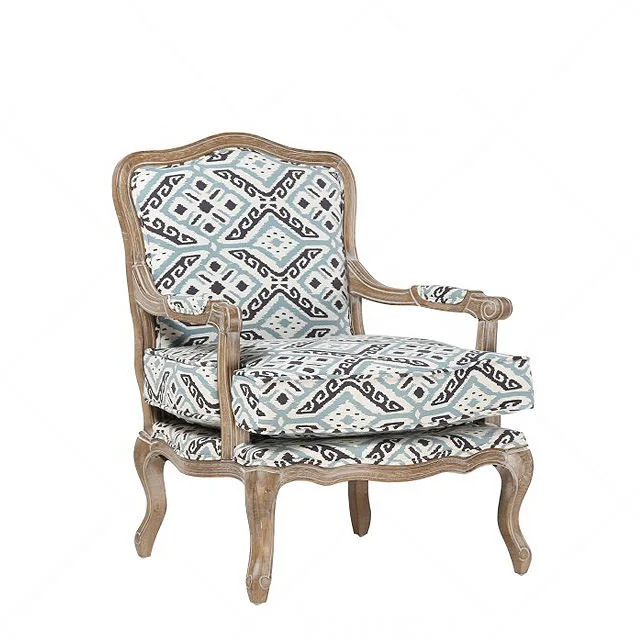 Factory Supply Attractive Price Wedding Living Room Furniture Upholstered Solid Wood Oak Fabric Leg Gardening Armchair
