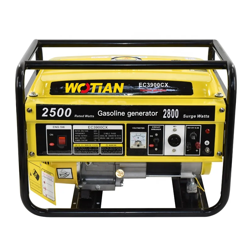 New arrival portable 2.5kw rated power 6.5hp ohv aircooled unleaded gasoline generator for camping