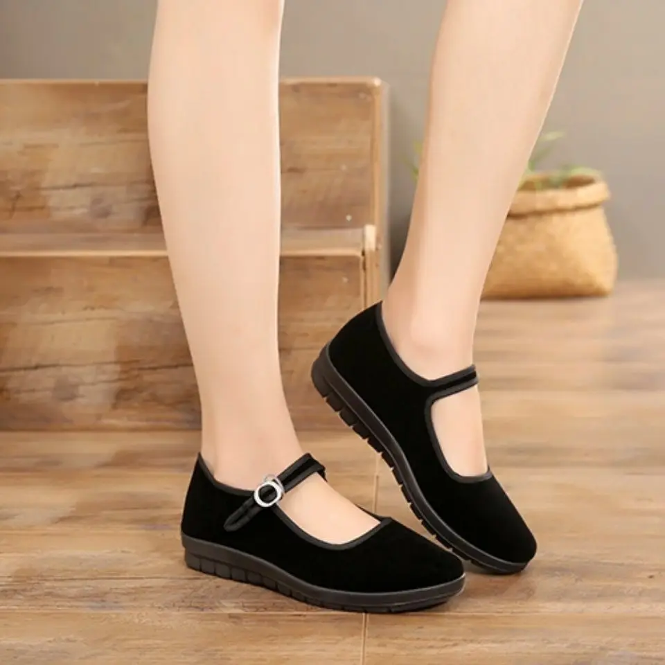 Сертифицированные CE мокасины; Женская обувь черного цвета с орнаментом ручной работы