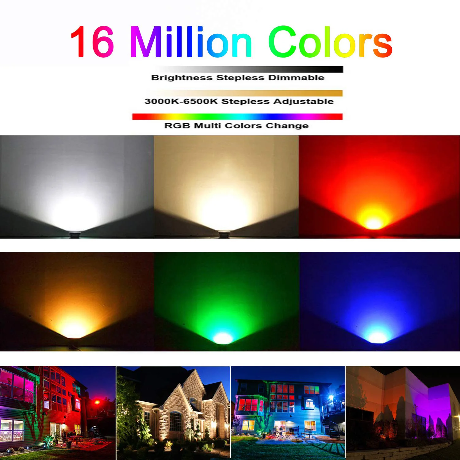Светодиодный отражатель 60 Вт RGB прожектор безопасности для внутреннего и наружного освещения сада водонепроницаемая лампа IP66 уличное