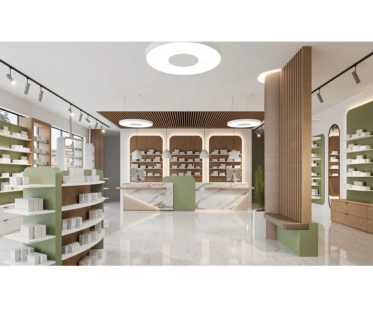 Pharmacy Shop Design Customised Pharmacy Store Furnitures Medical Shop Display Furniture Rack For sale