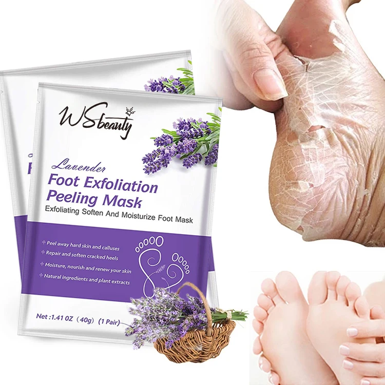 Private Label OEM Treatment Feel Off Vegan Milk Peleeg Moisturizing Exfoliating Lavender Foot Peel Masks