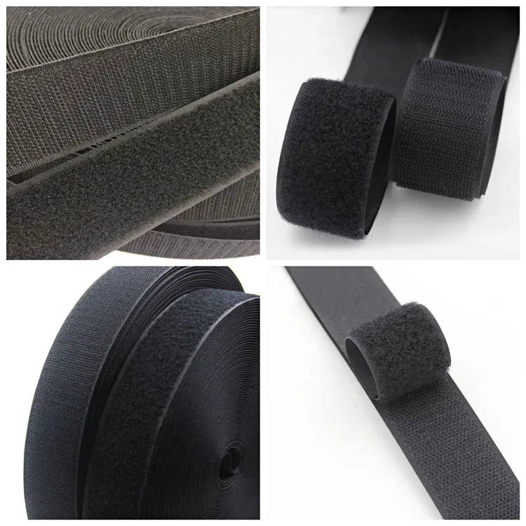 Custom color 25 mm sew-on nylon hook and loop tape fastener reusable wellcro straps hook and loop tapes