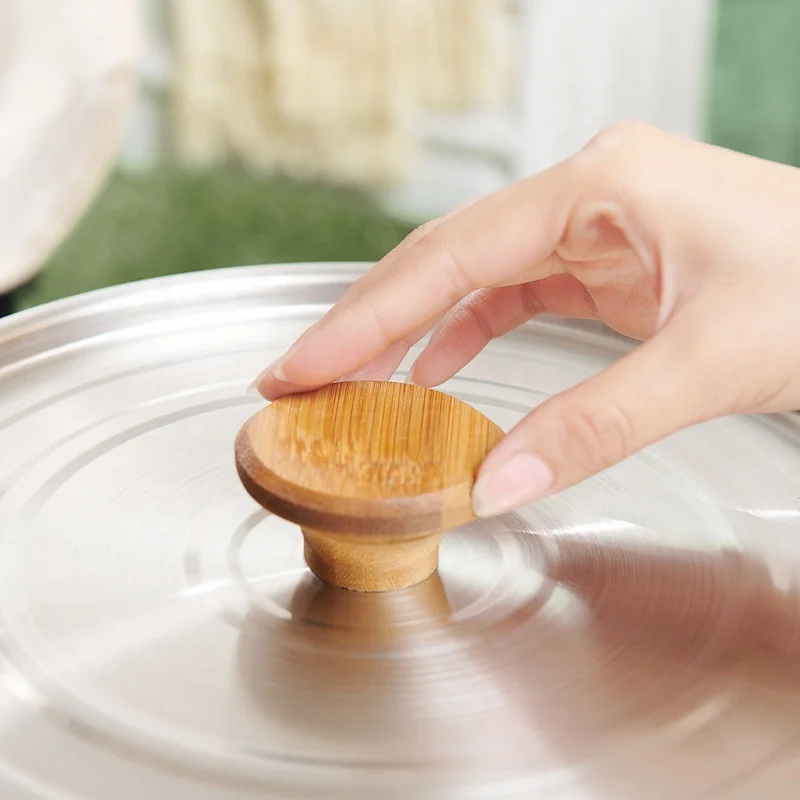 Commercial Stainless Steel Portable Kitchen Cooking Wok Non-Stick Camping Pan for Hiking Barbecues Outdoor Iron Cookware