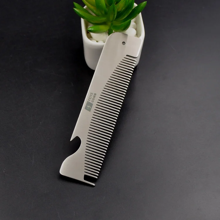 2022 Unique design custom home travel salon hairdressing comb stainless steel anti-static folding portable comb