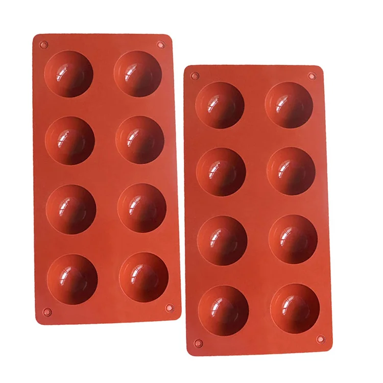 OEM Bulk Bakeware 8 Trays Mini Semi Half Sphere Shape Food Grade Silicone Cake Baking Molds for Chocolate Candy and Gummy Cake